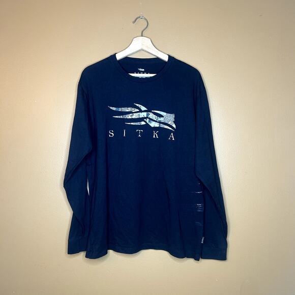 Sitka Long Sleeve Black T-Shirt Large (Has some stains) - Picture 2 of 5